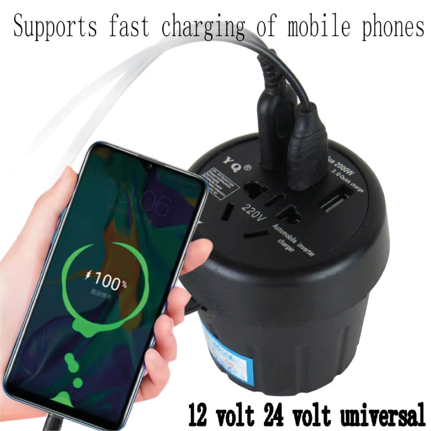 محوّل السيارة من 12 فولت إلى 220 فولت